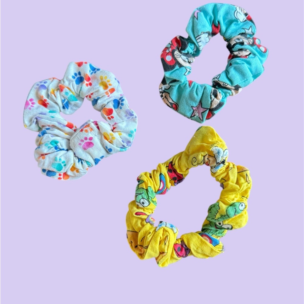 Adorable blue , White and Yellow Hair Accessories Set one of a kind - handmade